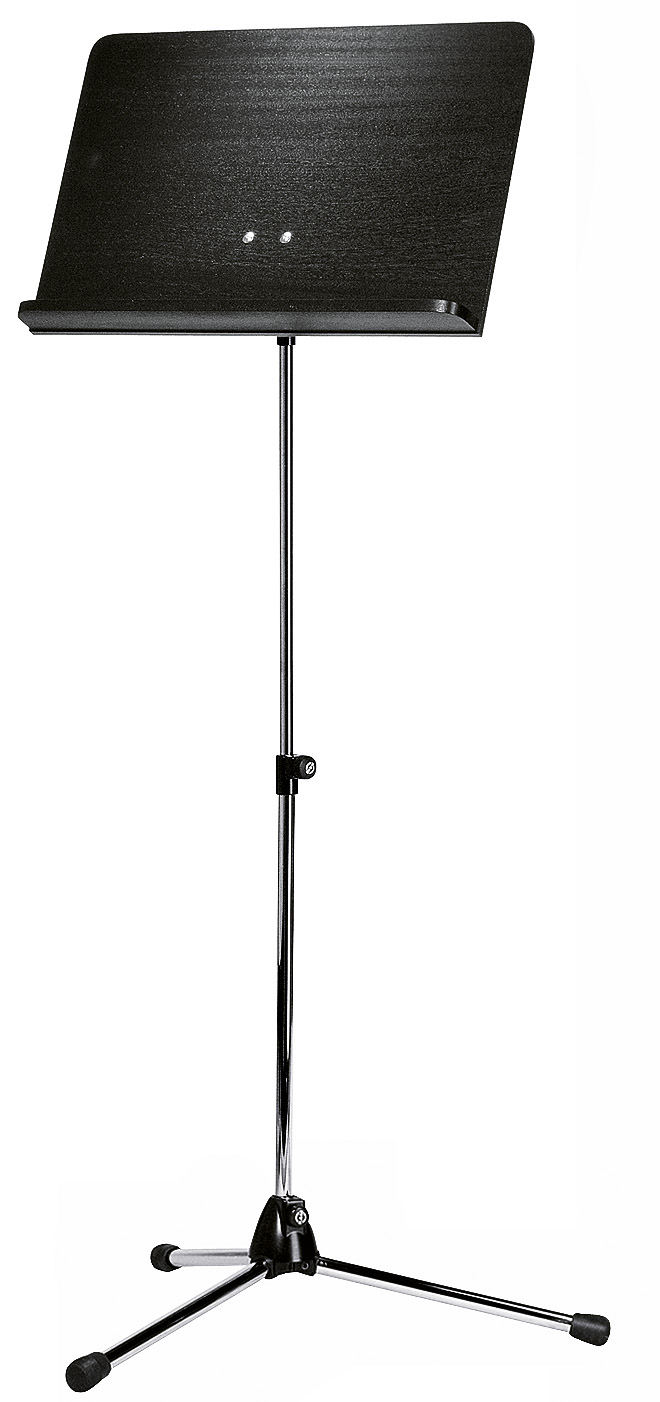 K&M 118/1 (11812) Orchesternotenpult, Stativ verchromt, Holzplatte schwarz