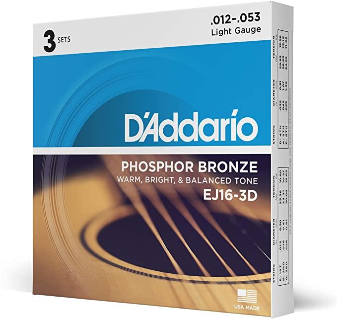 d´Addario EJ16-3D  12-53  Phosphor Bronze