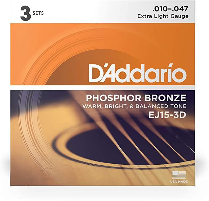 D´Addario EJ15-3D  10-47  Phosphor Bronze