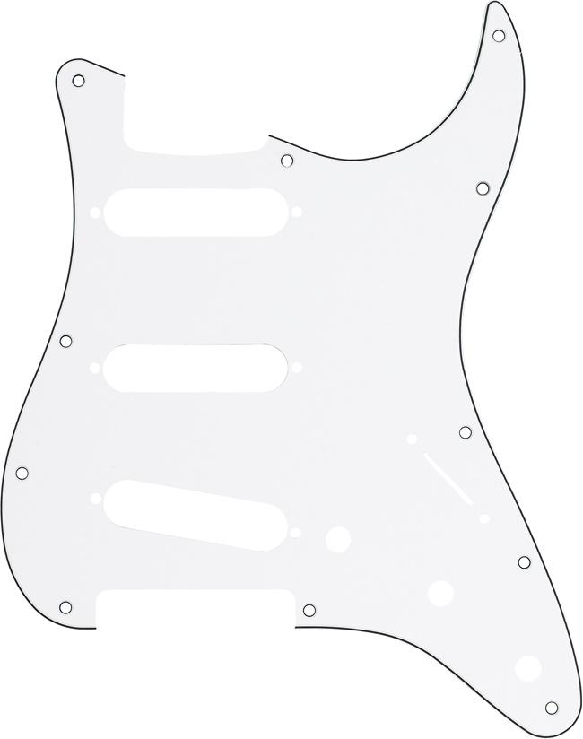 Fender Pickguard Stratocaster S/S/S 11-Hole Mount, W/B/W 3-Ply