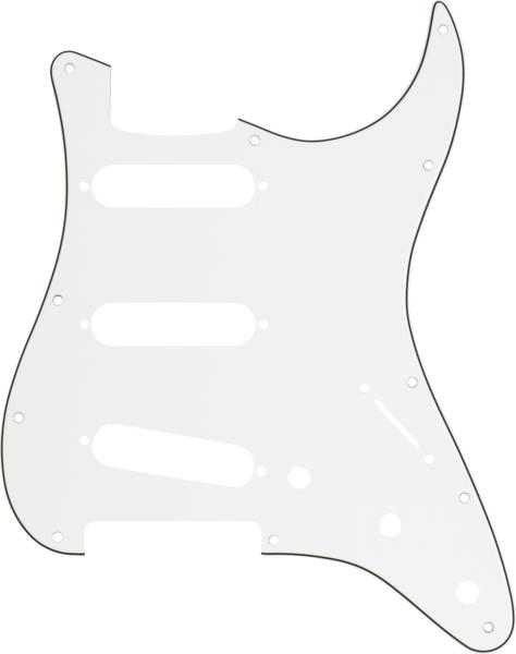 Fender Pickguard Stratocaster S/S/S 11-Hole Mount Parchment P/B/P 3-Ply