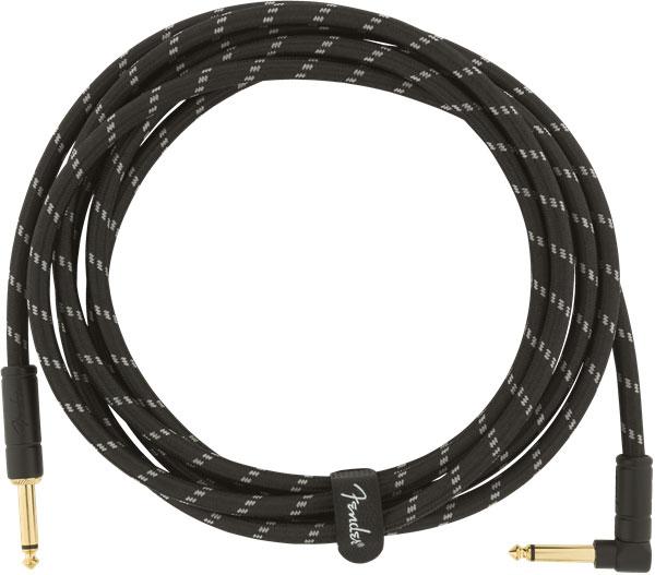 Fender Deluxe Series Instrument Cable Straight/Angle 3m Black Tweed