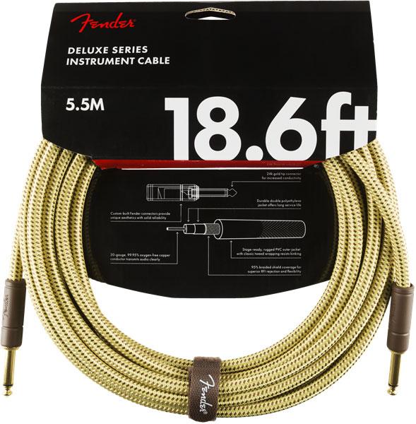 Fender Deluxe Series Instrument Cable Straight/Straight 5,5m Tweed
