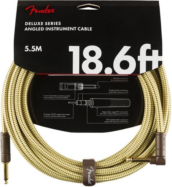 Fender Deluxe Series Instrument Cable Straight/Angle 5,5m Tweed