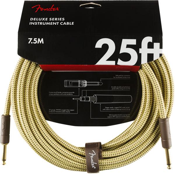 Fender Deluxe Series Instrument Cable Straight/Straight 7,5m Tweed