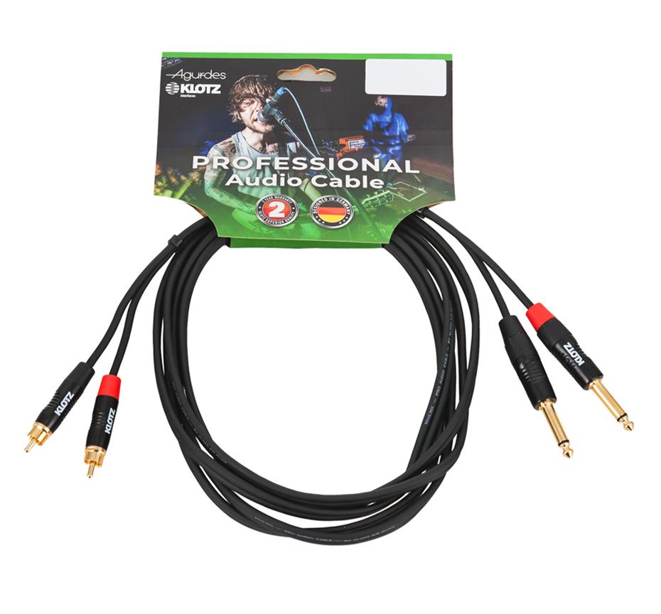 Agurdes Cables 2xKlinke 6,3mm mono-2xCinch 1,5m