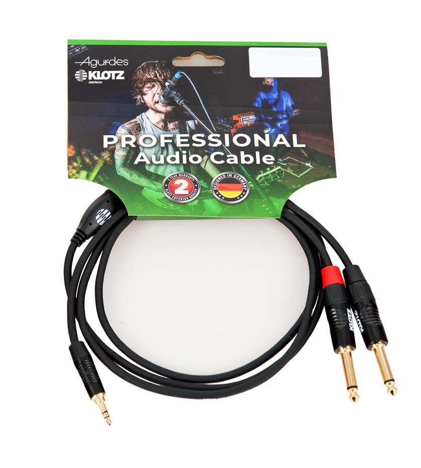 Agurdes Cables 1xStereo Miniklinke 3,5mm-2xMono Klinke 6,3mm 1,5m