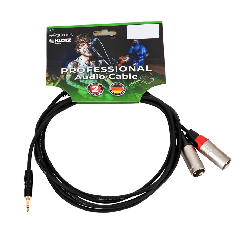 Agurdes Cables 1xStereo Miniklinke 3,5mm-2xXLRmale 1,8m
